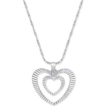 Macy's Fine Fashion Jewelry-Necklace Giani Bernini Double Heart Love 925 Sterling Silver Necklace